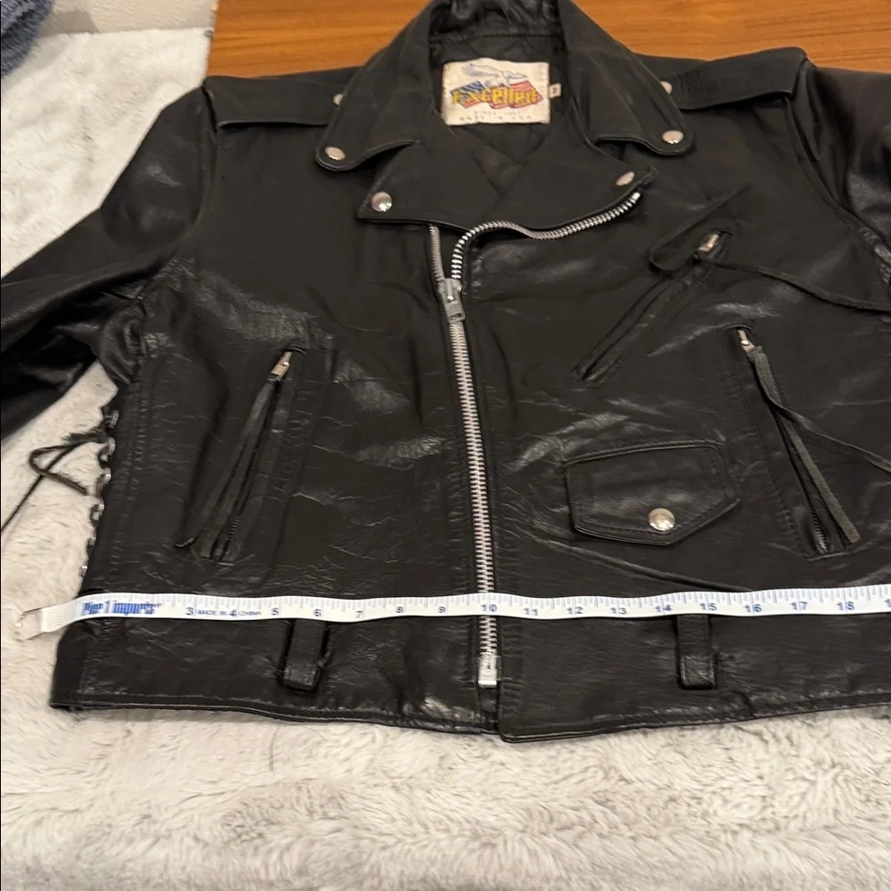 Vintage Excelled Leather Motorcycle Jacket Sz 44 80s 90s Biker Moto Heavyweight